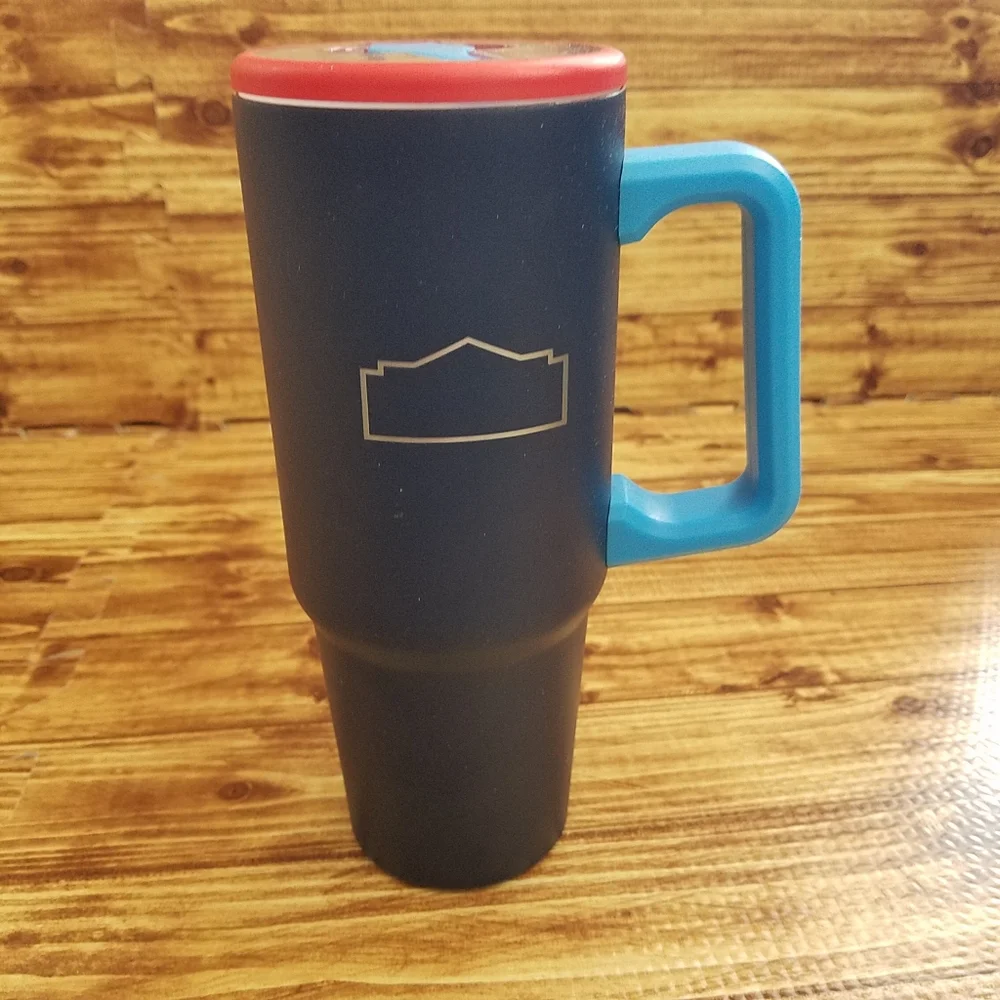 Lowe's 30 oz Double Wall Travel Mug Blue Insulated Cup with Straw 2026